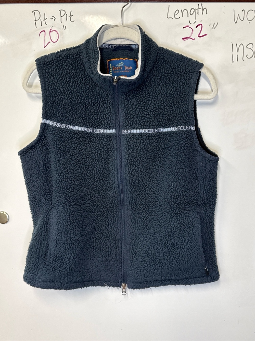 Vintage Horny Toad Navy Sherpa Vest women’s large